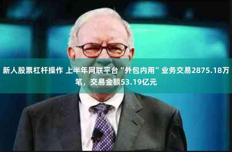 新人股票杠杆操作 上半年网联平台“外包内用”业务交易2875.18万笔，交易金额53.19亿元