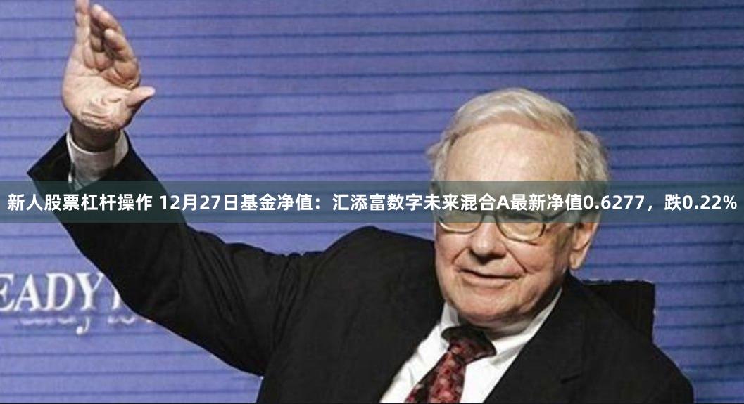 新人股票杠杆操作 12月27日基金净值：汇添富数字未来混合A最新净值0.6277，跌0.22%